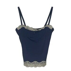 LIONESS Blue Lace Trim Cami Top Size XS